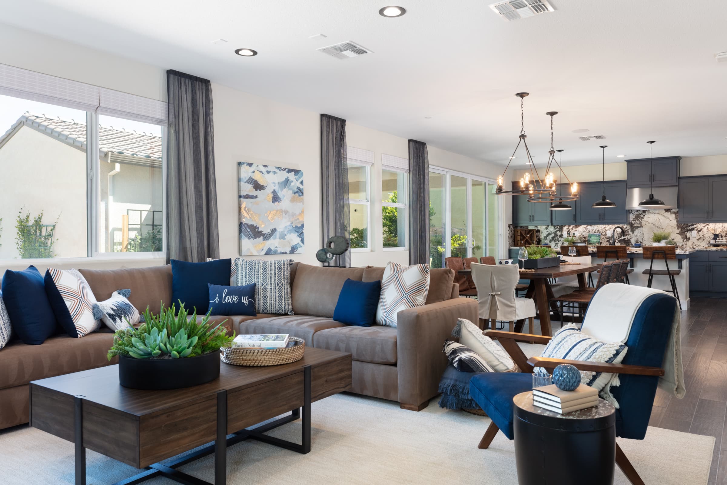 Living room of Stanford Plan 2 at Ellis in Tracy, CA