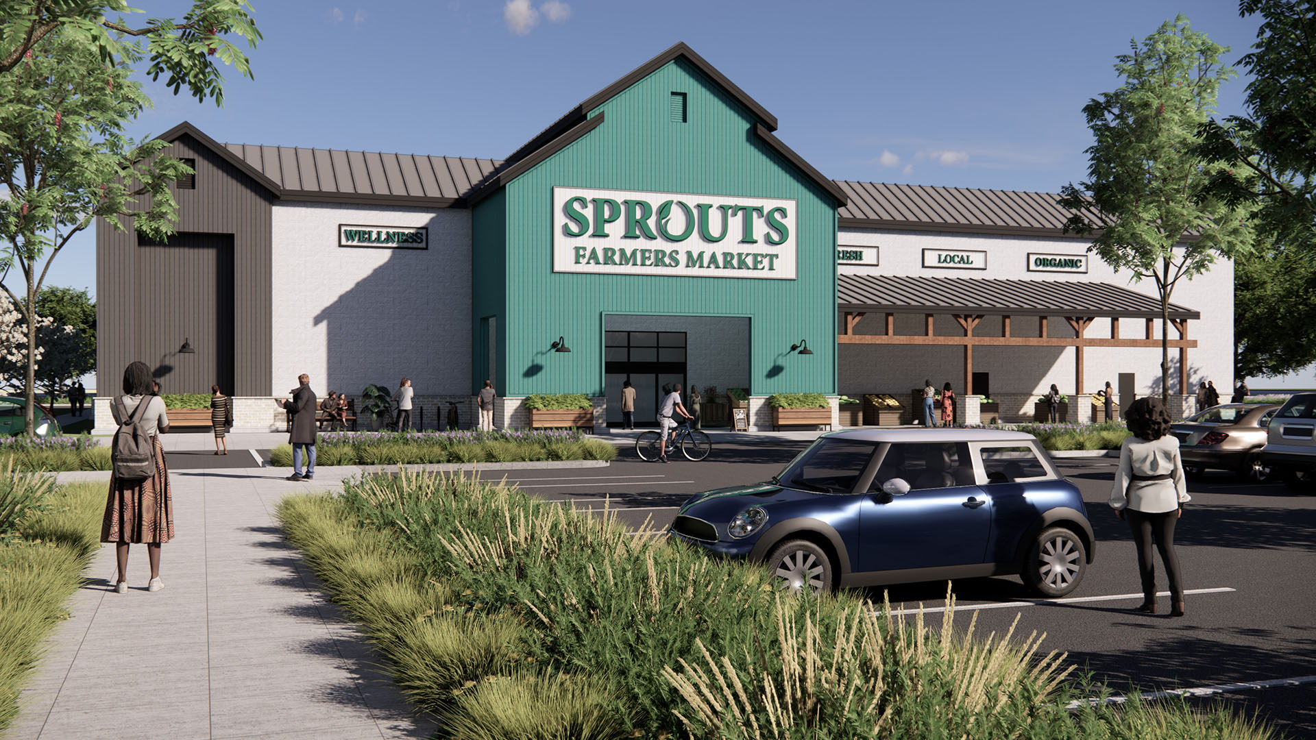 Rendering of Sprouts store that is coming to Ellis Village Center